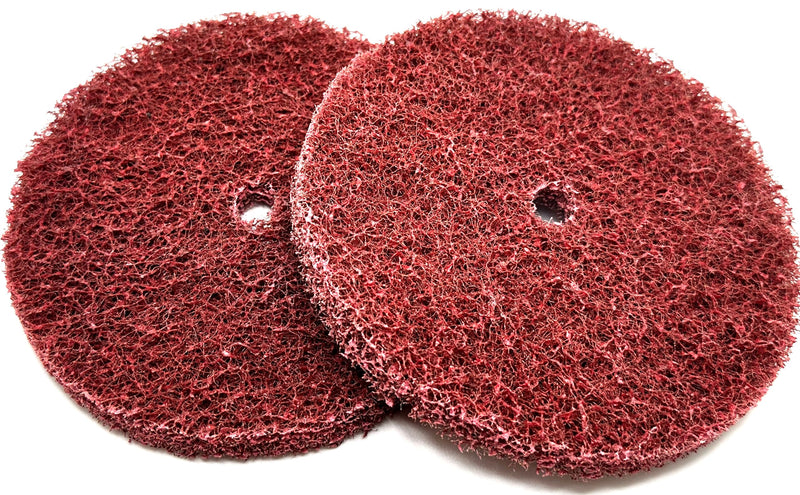 4 Pack 6” x 1/2” A Medium (AMED) High Strength Non-Woven Buffing, Blending, Cleaning, Light Deburring & Finishing Discs, 04188, Pack of 4 6" x 1/2" AMED