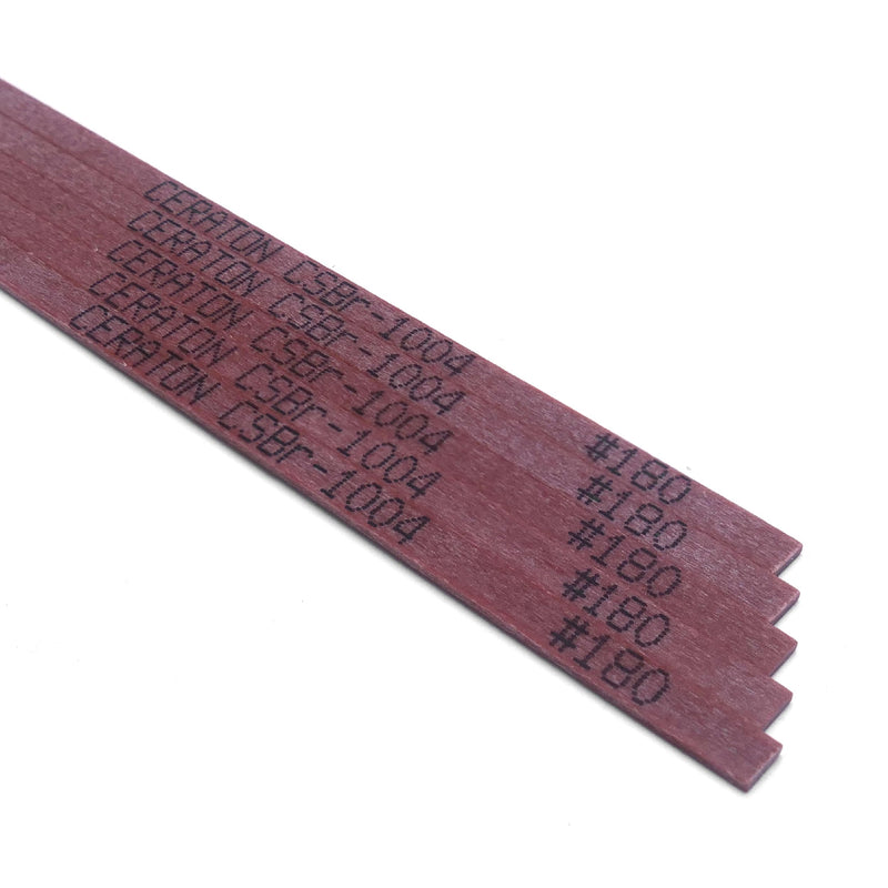 MIRACLE Ceraton Ceramic Fiber Stone Pack of 10 100(L) x 4(W) x 1(T) mm for Grinding Polishing Deburring Lapping Metal Wood Molds Plastic Compatible with Air Tools Ultrasonic Polishers (#180 Brown) #180 Brown