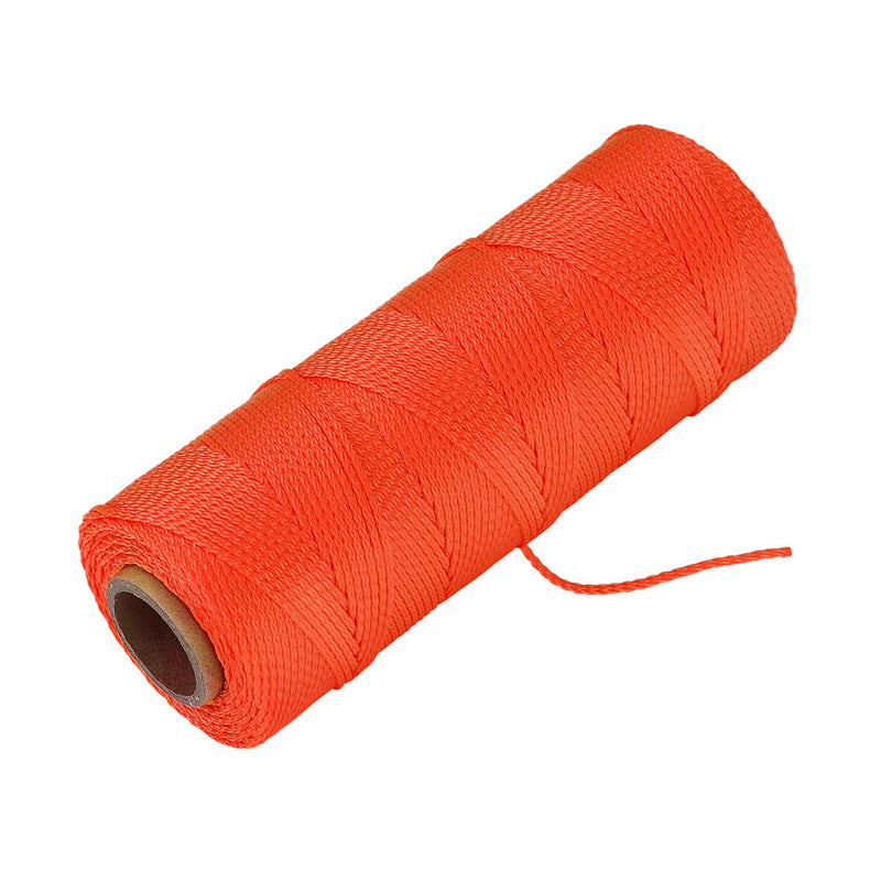 Goldblatt Mason Line, 500 Feet #18 Braided Nylon String Line, Nylon Twine for Gardening or Masonry Tools, Perfect Construction String for A String Level, Twine String for Gardening 500FT Fluorescent Orange