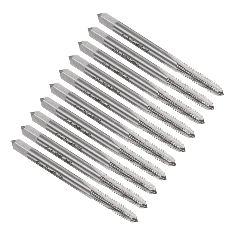 uxcell 10pcs Machine Thread Taps 8-32 UNC 2B High Speed Steel 6542 Straight Flute Screw Thread Milling Taps Threading Tapping Repair Tools