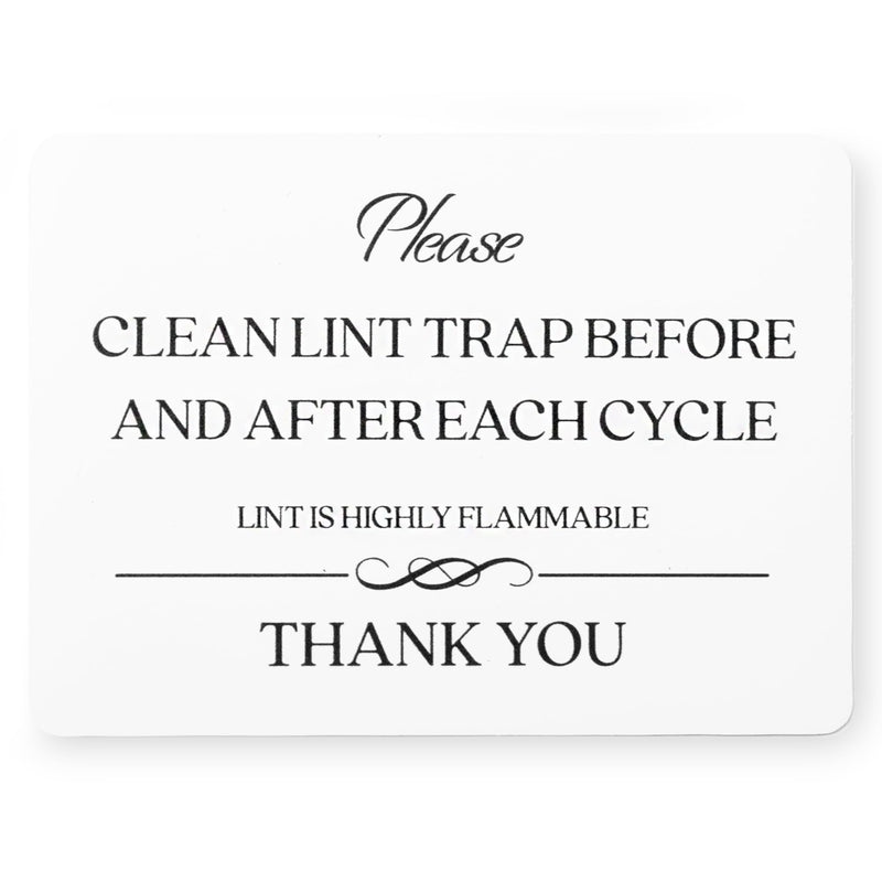 Clean Lint Trap Sign (MAGNET 4.75 x 3.5 in) - Airbnb Essentials for Hosts Signs - Vrbo Essentials for Hosts - - Airbnb, Vrbo and Short-Term Rental Sign