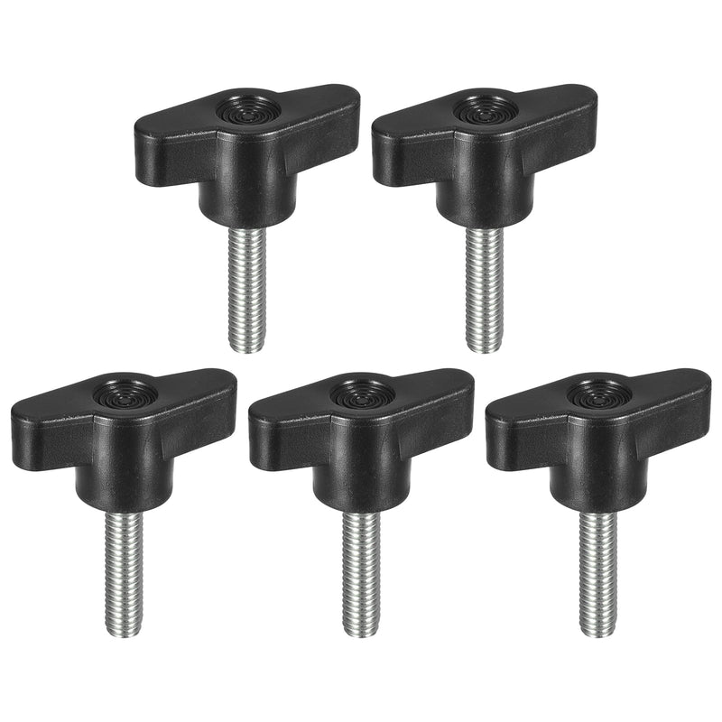 uxcell 5Pcs Clamping Screw Knob, M5 x 25mm Metric Carbon Steel T Shaped Thumb Screws Handle for Quick Remove Hand Tightening Knob Replacement 5