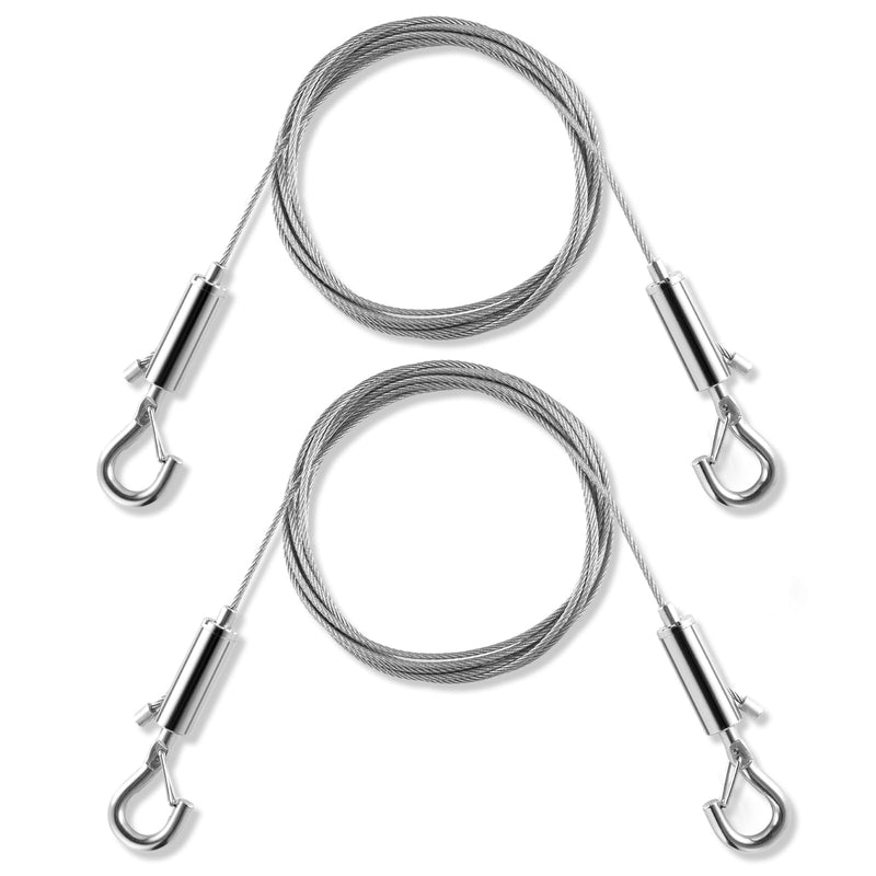 2Pcs Adjustable Picture Hanging Wire, Upgrade Mirror Frame Hanging Kit, 6.6FT Heavy Duty Stainless Steel Wire Rope, Supports Up to 100lbs