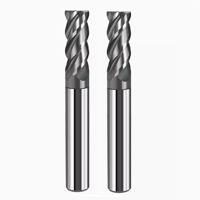 2PCS 1/2'' Carbide Square End Mill Bits Set, Milling Bits Cutter 1/2 Carbide End Mills for Alloy Steels/Hardened Steels, HRC 45 Deg Single End 4 Flute AlTiN Coating (2PCS 1/2in) 2PCS 1/2in