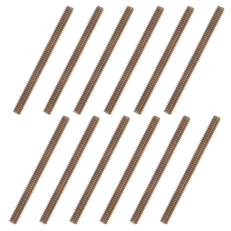 uxcell 12pcs Color Zinc Fully All Threaded Rod 1/4"-20, 3" Length, Carbon Steel Thread Screw for Furniture Mounting Assembly Fastening 12 1/4x3 inch