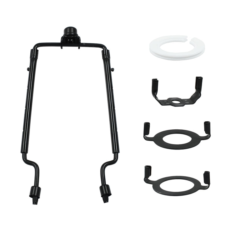7 8 9 10 Inch Adjustable Lamp Shade Holder Bracket, Metal Lamp Accessories Kit Included E14 E26 E27 Light Base UNO Fitter Adapter, 3/8 Inch Standard Saddle and Finial Top (Black) 1 Black