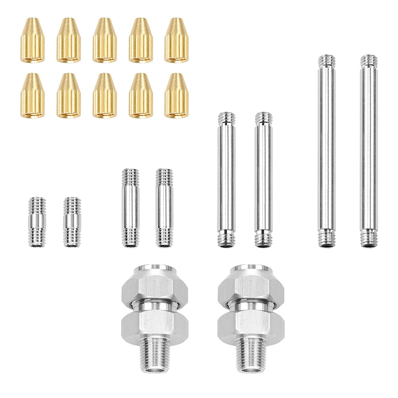2 Set 1/4" PT 304 Stainless Steel Coolant Nozzles for Cnc Vertical Lathe Cutting Nozzle, 360 ° Steering High-Pressure Cutting Oil Cooling Extension Nozzle Air Blow Nozzles HTDS-PT1/4-QT