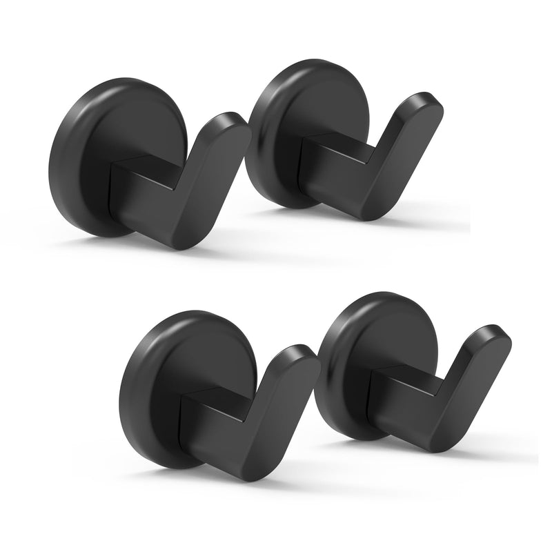 Ant Mag Magnetic Hooks Heavy Duty for Hanging Utensils Grills Keys Coats for Home Kitchen Refrigerator 4 Pack ST42 Black 4