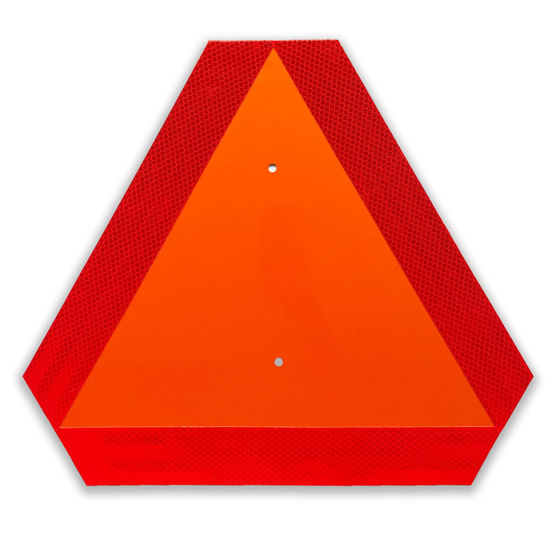 Slow Moving Vehicle Triangle Sign, Plastic Farm Triangle Safety Sign, SMV Sign, 14"x16" Engineering Grade Reflective Golf Cart Accessories 1PC