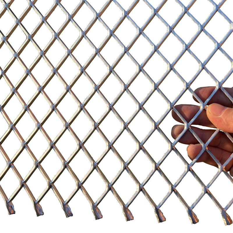 24"X16" 12 Gauge Rhombus Hole 1X1.3 Aluminum Expanded|Expanded Aluminum Sheet for Building Decorative Metal Sheet|Metal Screen Door Protector Perforated 24" X 16" 12Ga Hole 1"X1.3"