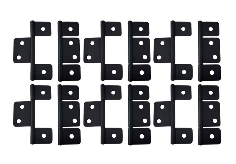 QCAA Flag Three Leaf 3-1/2" Bifold Shutter Hinge for Non-Mortise Cabinet Hardware, Black, Made in Taiwan, 12 Pack - NewNest Australia