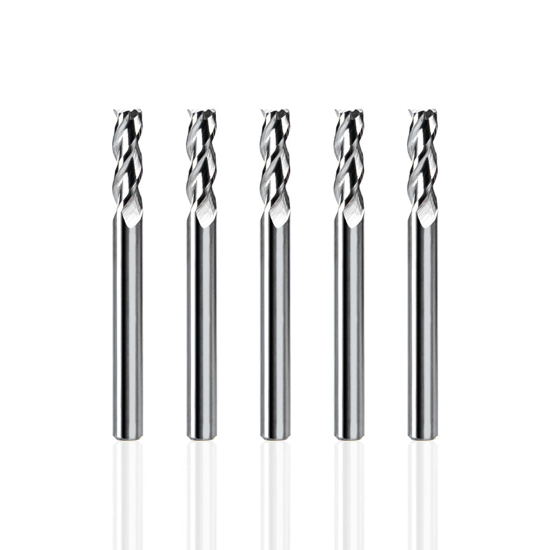 NZ 3 Flute 3/16" Carbide Square End Mill, 5PCS | Milling Cutter for Machining Alloy Steel, Aluminum Alloy, Copper Alloy 3/16 inch 5
