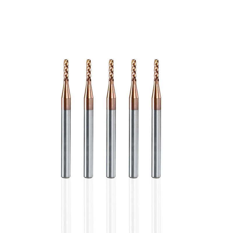 NZtools 4 Flute 1/16" Ball Nose Carbide Milling Head, 4 Flute CNC End Mill, AlTiN/TiAIN Coated Spiral Upcut Milling Cutter Tool HRC55 Microcrystalline for Alloy Steel Hardened Steel 1/16 inch 5