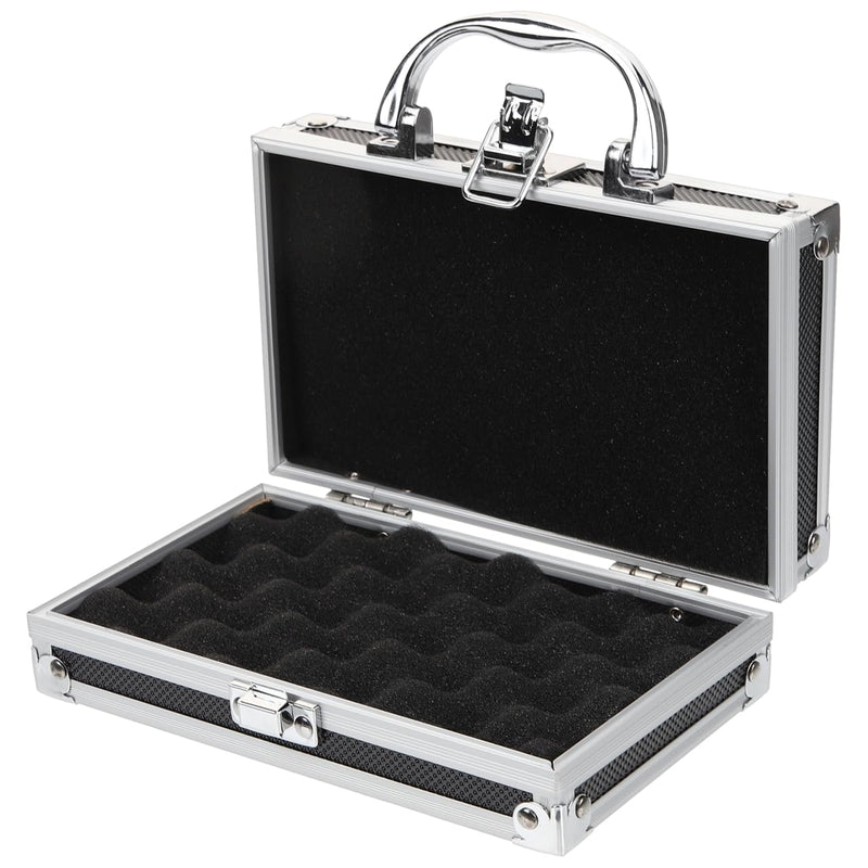 7-Inch Mini Aluminum Briefcase Hard Shell Metal Tool Box with EVA Foam Shockproof Storage Case for Precision Instruments Valuables