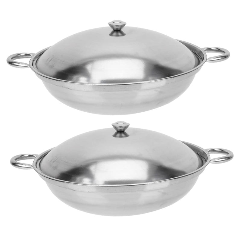 Stainless Steel Cooking Pot with Lid 10.23 Inch Double Handle Pot Anti-Overflow Bar for Hot Seafood Dry Kitchen Cookware Set
