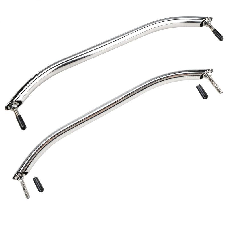 NovelBee 2pcs Boat Grab Handle,17.3“ Polished Stainless Oval Grab Handle Handrail for Marine Yacht RV