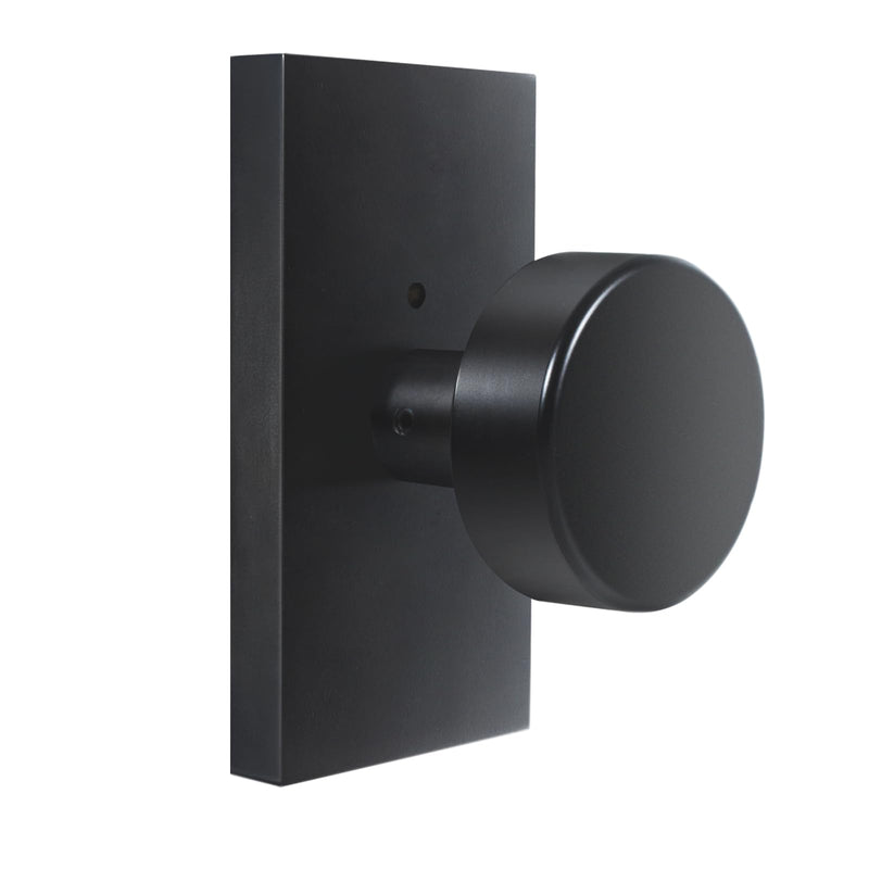 Matte Black Door Knobs Interior with Lock, Modern Privacy Rectangle Door Knob Door Handles for Bathroom Bedroom Matte Black