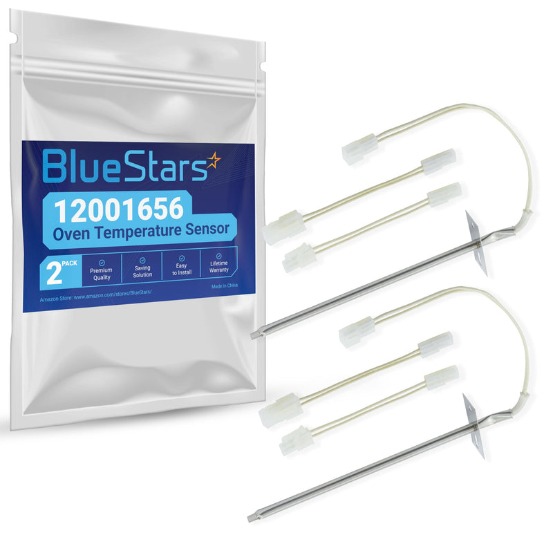 12001656 Oven Temperature Sensor Part by BlueStars - Compatible with Whirlpool Kenmore Ovens - Replaces AP4009009 74004943 PS1570174 12001554 12001656VP 7430P003-60 WB21X5301 - Pack of 2