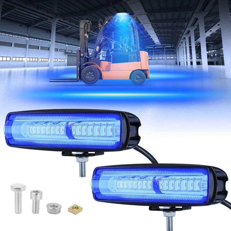 LED Forklift Safety Light Blue - 2Pack LED Forklift Straight Light 1600LM LED Forklift Side Zone Light Forklift Warehouse Light Forklift Pedestrian Light 30W, DC12-80V