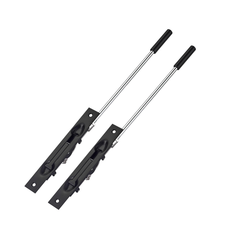 TOGU 2 Pack 10 "Extension Flush Bolt, Flush Bolt for Double Door,Used As Alternative Tools for French Door Lock, Fixed A Variety of Doors, Matte Black 10 inch-2pcs