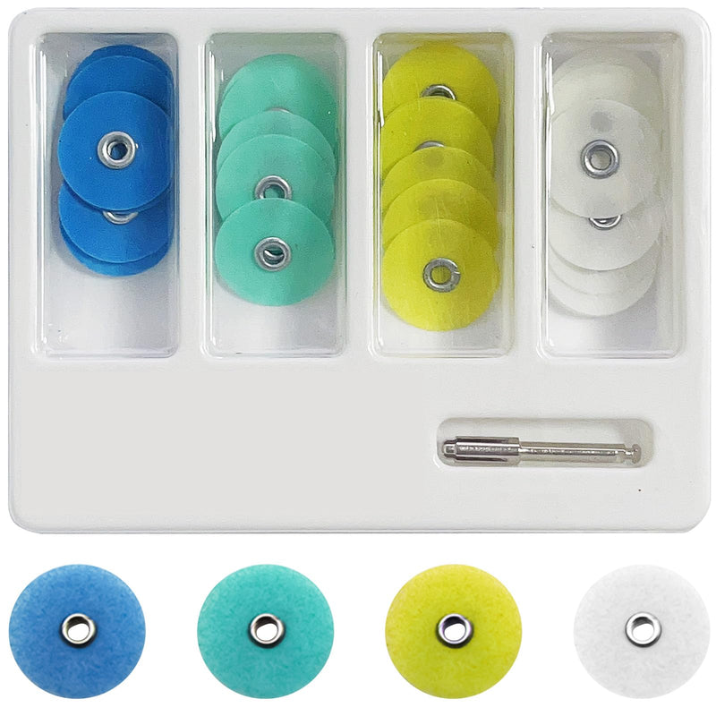 40 Piece 14mm Dental Polishing Discs Assorted Kit, Dental Polisher Supplies with Mandrel Stem for Material Tools, Professional Dental Accessories for Polishing and Contouring