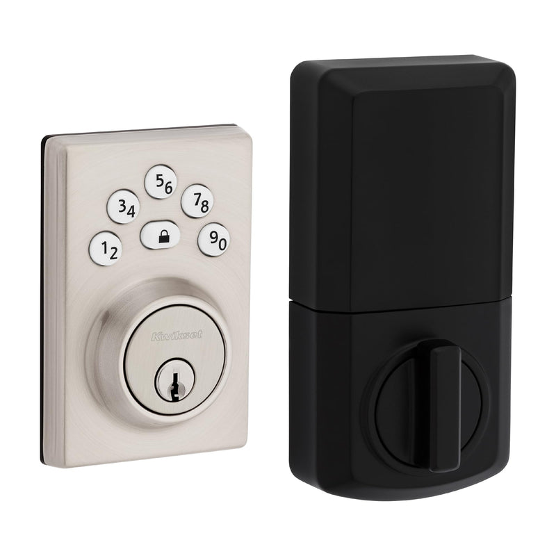 Kwikset Powerbolt 240 5-Button Keypad Satin Nickel Contemporary Electronic Deadbolt Door Lock, Featuring Convenient Keyless Entry, Customizable User Codes and Auto-Locking