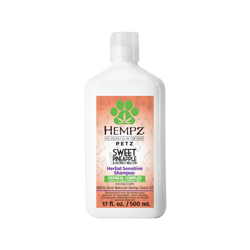 Hempz Petz, Dog Shampoo, Sweet Pineapple & Honey Melon Herbal Sensitive Shampoo, Soothing Oatmeal Complex,17 oz. - PawsPlanet Australia