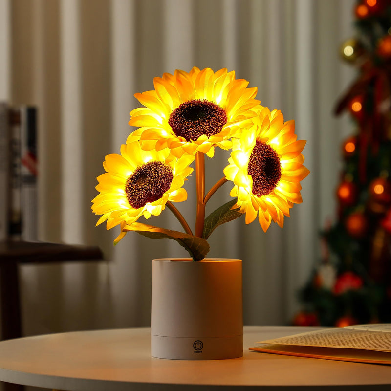 Sunflower LED Lamp for Women Valentines, Ideal for Bedroom Decor, Sunflower Gifts for Mom Grandma Teacher Aunt Girlfriends Coworker Friend Wife Anniversary Birthday Christmas Valentine's Day