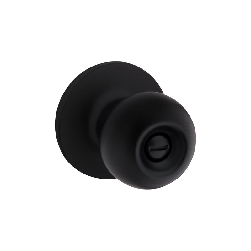 Kwikset Safelock SK3000RG-514 Regina Knob Privacy Lock with RCAL Latch and RCS Strike Matte Black Finish