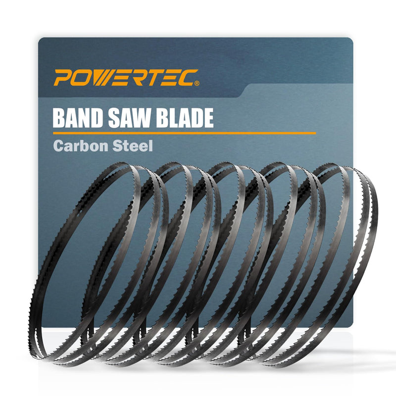 POWERTEC 59-1/2 Inch Bandsaw Blades, 3/8" x 6 TPI Band Saw Blades for Wen 3959, Sears Craftsman, Porter-Cable, Ryobi, Delta, B&D and Skil 9" Band Saw for Woodworking, 5 Pack (13101-P5)