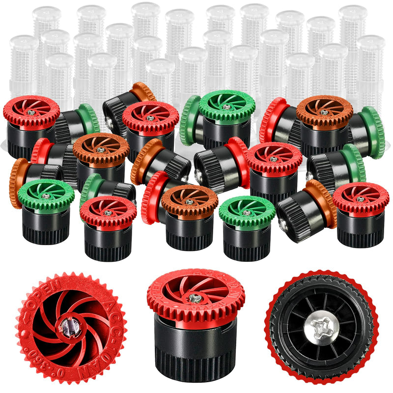 24 Pieces Variable Arc Nozzle, Replacement Pop-up Sprinkler Heads Compatible with Most of Adjustable Pop Up Sprinklers Spray Head for Garden Lawn Irrigation (8AN, 10AN, 12AN) 8AN, 10AN, 12AN