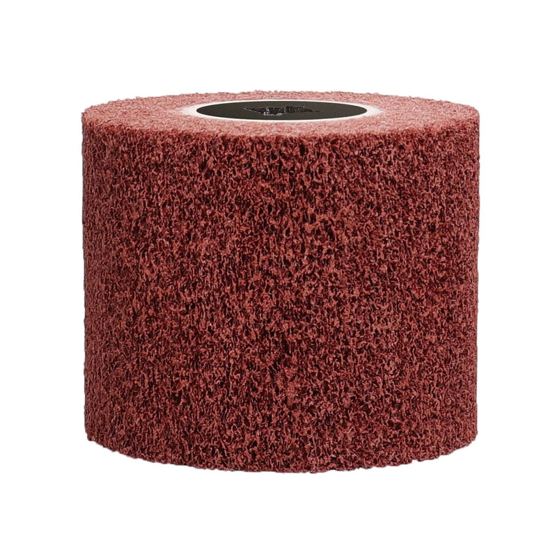 80 Grit Surface Conditioning Tool Drum,4.7" x 4" Burnishing Polishing Wheel Drum for Metal Stainless Steel Wood Surface Conditioning Treatment Red 80 Girt