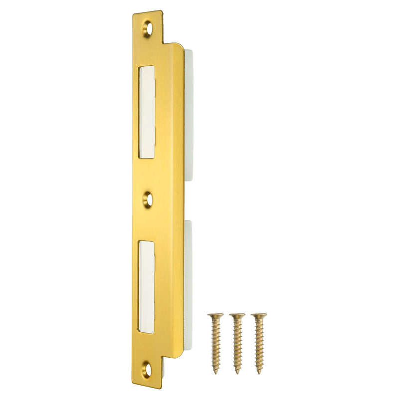 uxcell Door Strike Plate, 180mm x 41mm 201 Stainless Steel Latch Deadbolt Strike Plate for Door Frame Door Jamb, Gold