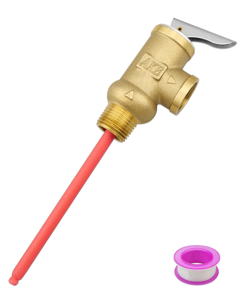 𝗨𝗽𝗴𝗿𝗮𝗱𝗲𝗱 91604 1/2 Inch Relief Valve, Temperature and Pressure Relief Valve Replace for Camco 10423, RV Electric Water Heaters Valve with 4.5" Epoxy-Coated Probe 150PSI 1/2" NPT Connection
