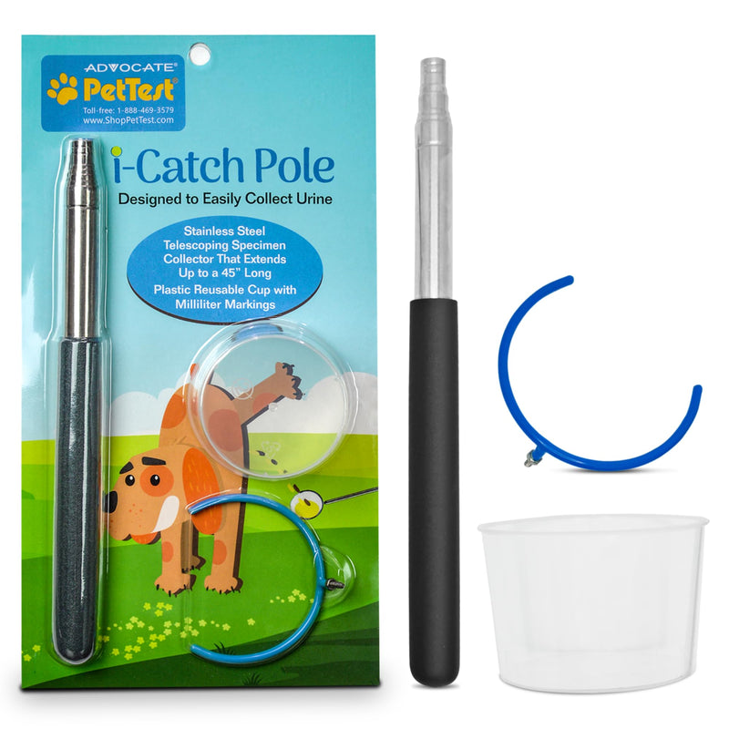 PetTest i-Catch Telescoping Dog Urine Catcher, 45-inch Extendable Dog Pee Stick Collector, and Telescopic Pole Handle for Small and Large Breeds, Includes a Reusable Cup with Milliliter Markings - PawsPlanet Australia