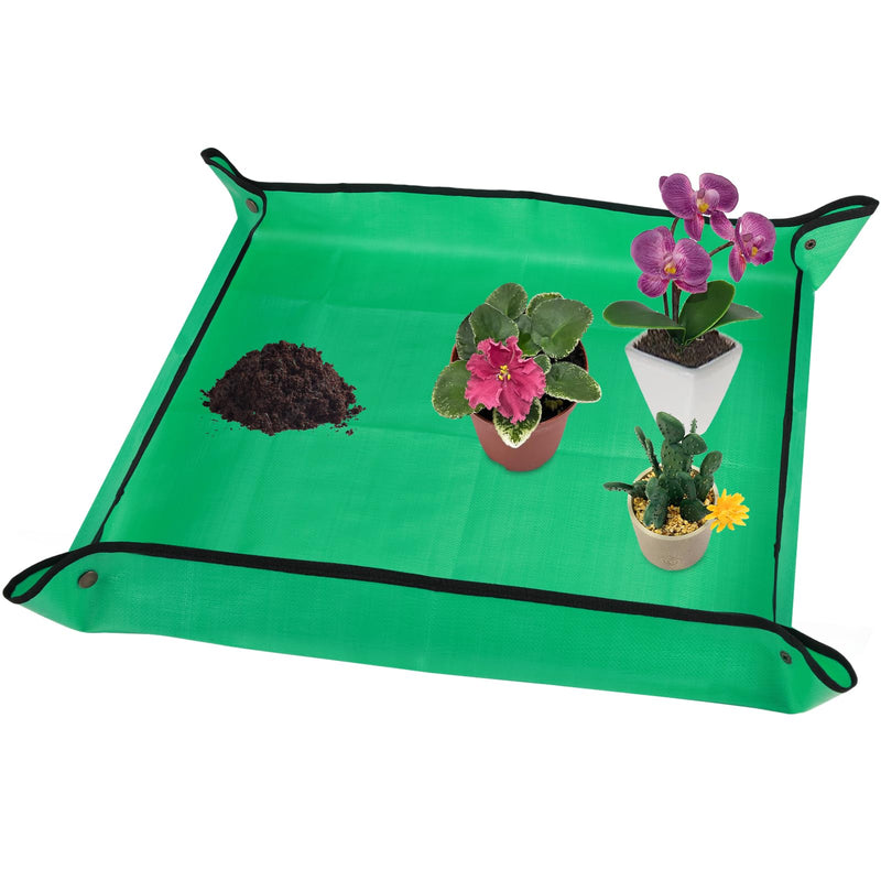 30" X 30" Large Plant Repotting Mat for Indoor Plants Potting Soil, Foldable Waterproof Plant Repotting/Potting Tray, Potting Mat for House Plants Succulents Gardening Tools Gifts for Gardener Medium 30 x 30"