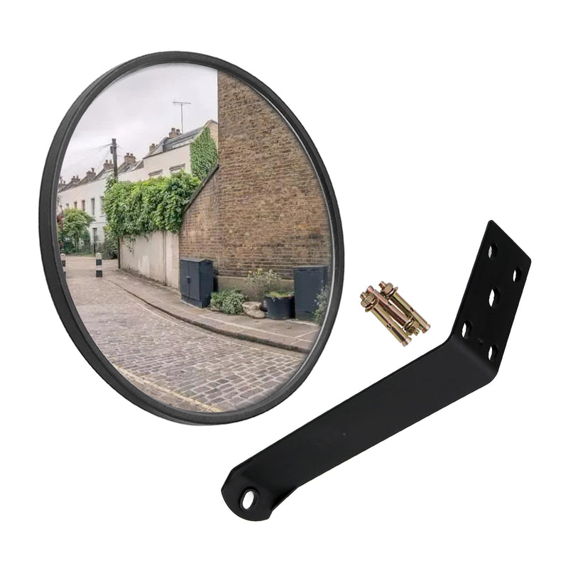 8 Inch Convex Mirror Outdoor with Adjustable Wall Fixing Bracket,Driveway Mirror,Blindspot Traffic Mirror for Driveway Garage Park Outdoor Wide Angle View Curved Security Blind Spot Mirrors 8"L x 8"W
