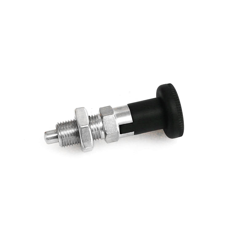 Heyous Stainless Steel Self-Locking Knob Plunger with Spring Loaded Locking Pin and Reset Spring Index Plunger (M8 Self Locking) Black M8