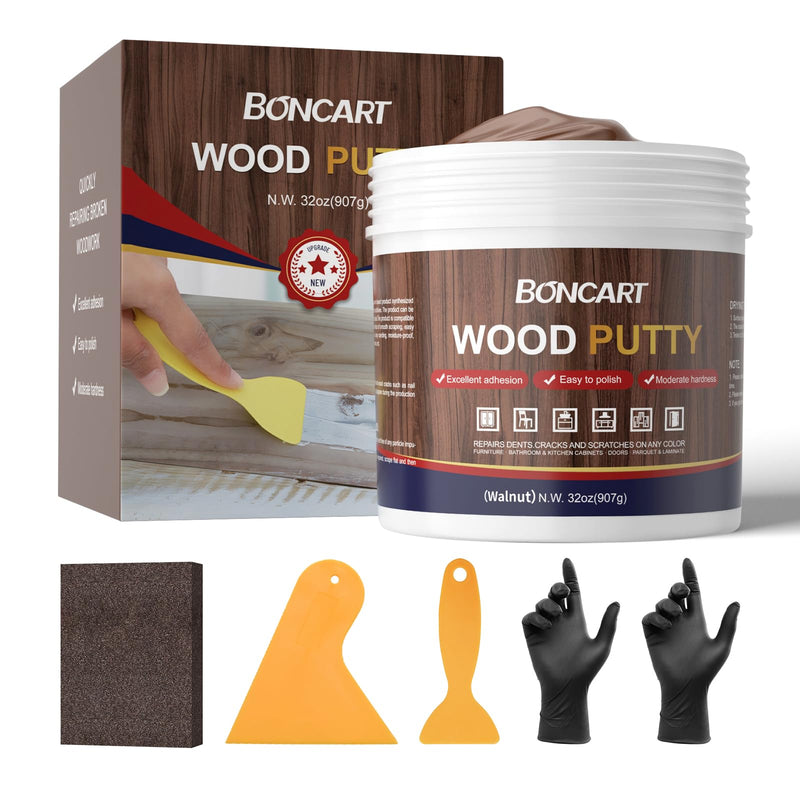 Boncart Wood Filler, 32 OZ Walnut Wood Putty