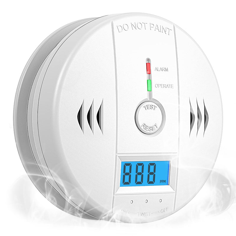 Carbon Monoxide Detectors,CO Detector Battery Powered,Carbon Monoxide Alarm with Sensitive CO Sensor,LCD Display and Sound Warning,Complies with UL 2034 Standards 1 Pack