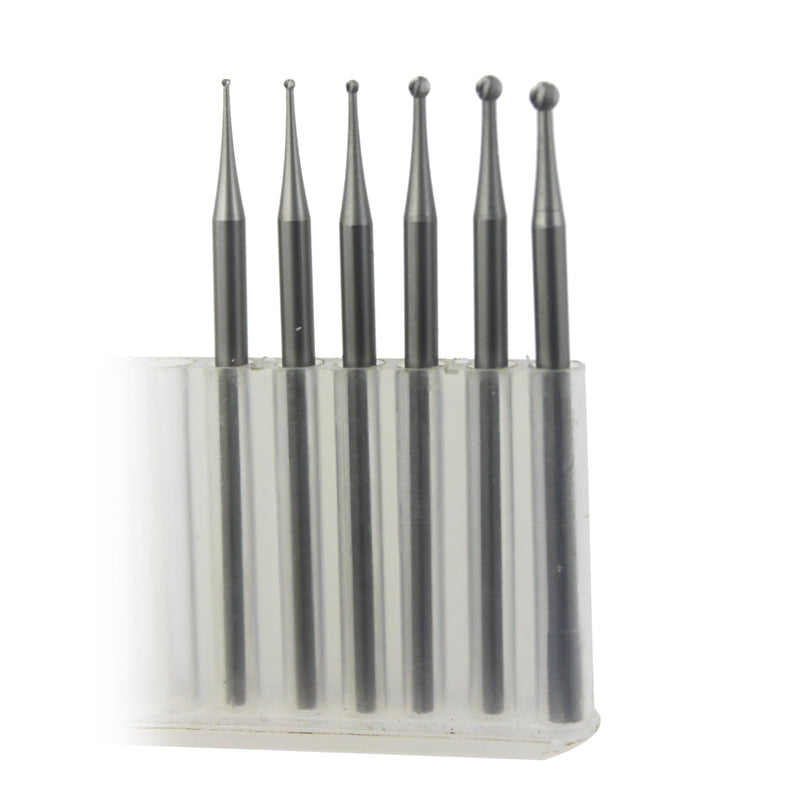 𝐋𝐮𝐨 𝐤𝐞 6 Pcs Round Ball Burr - 3/32'' Shank Sphere Shape Jewelry Setting Ball Burs for Lapidary Making 006-020