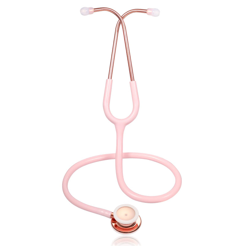 Scienlodic Double-Sided Stethoscope with Ear Tips, Professional Stethoscope for Doctor Nurse Clinical Student Use, Customized Gold-Plated High-end - Light Pink 03-Light Pink