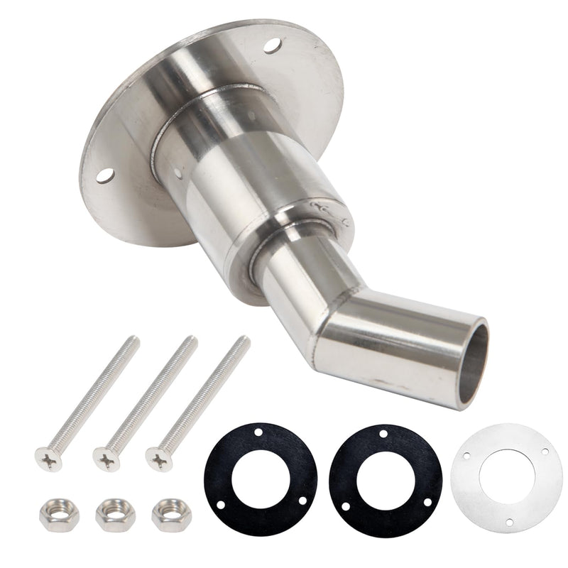 Thru Hull Exhaust 24MM Fittings for Boat Diesel Heater Exhaust Pipe Accessories Stainless Steel 316 Tube Pipe Socket Hardware (Angled) Angled