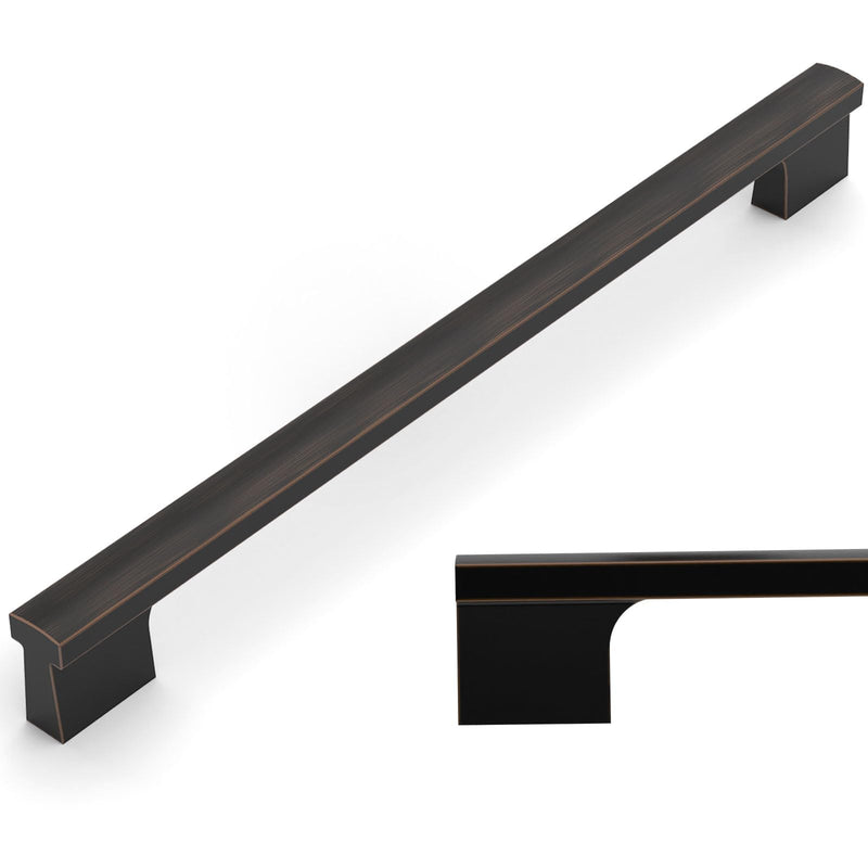 Amerdeco 10 Pack Oil Rubbed Bronze Cabinet Pulls 10 Inch(254MM) Hole Centers Kitchen Cabinet Handles Hardware Kitchen Handles for Cabinets Cupboard Handles Drawer Pulls… 10"/254MM Hole Center
