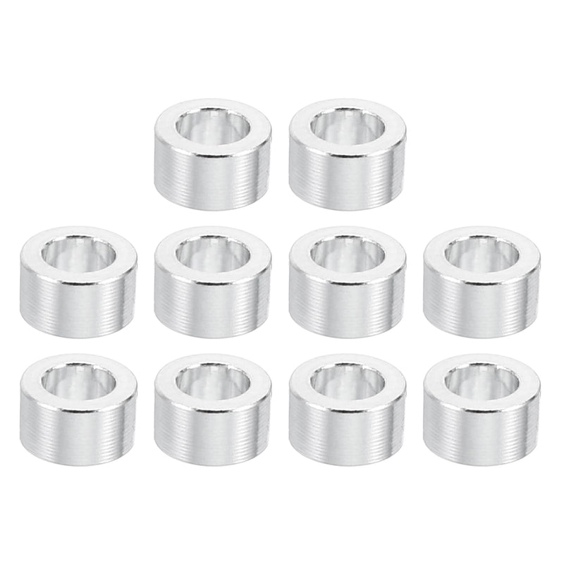 PATIKIL M3 Aluminum Spacers, 10 Pcs Metal Spacer Aluminum 3.1mm ID x 5mm OD x 3mm L Aluminum Spacer Screw Standoff Round for M3 Screw Bolts