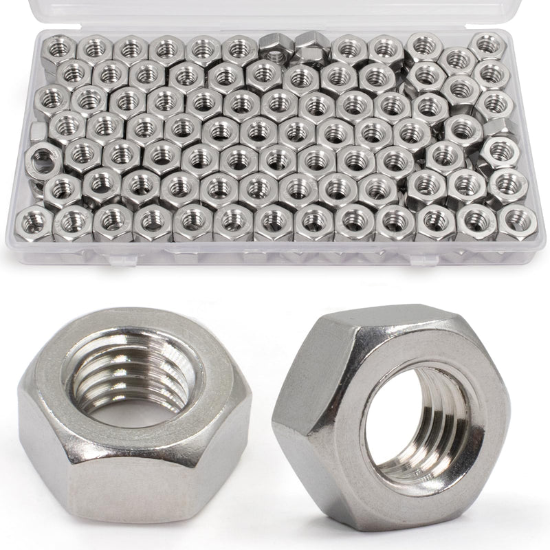 ZQZ 1/4"-20 Hex Nuts,130 Pack 304 (A2-70) Stainless Steel Hardware Nuts,Standard Inch Coarse Thread Nuts 1/4"-20;130 PCS