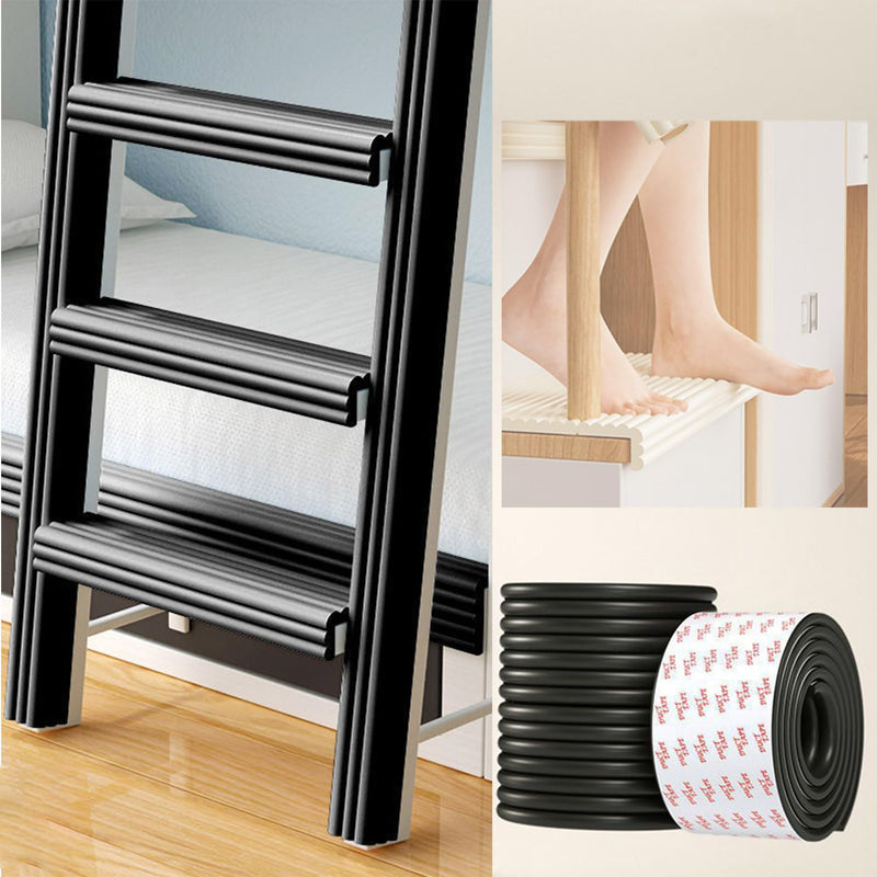 Bunk Bed Ladder Pads,Self-Adhesive Bunk Bed Ladder Cover Foam Padding,Traction Treads for Stair Steps,Soft Extra-Wide Edge Protector,Furniture 6.5 Ft Black 200X8X0.8CM 1