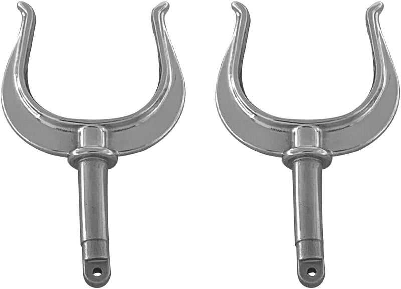 Hoffen 2Pcs Stainless Steel Oarlock Socket, Boat Rowlock Socket Side Mount Rowlock Paddle Brackets Marine Yacht