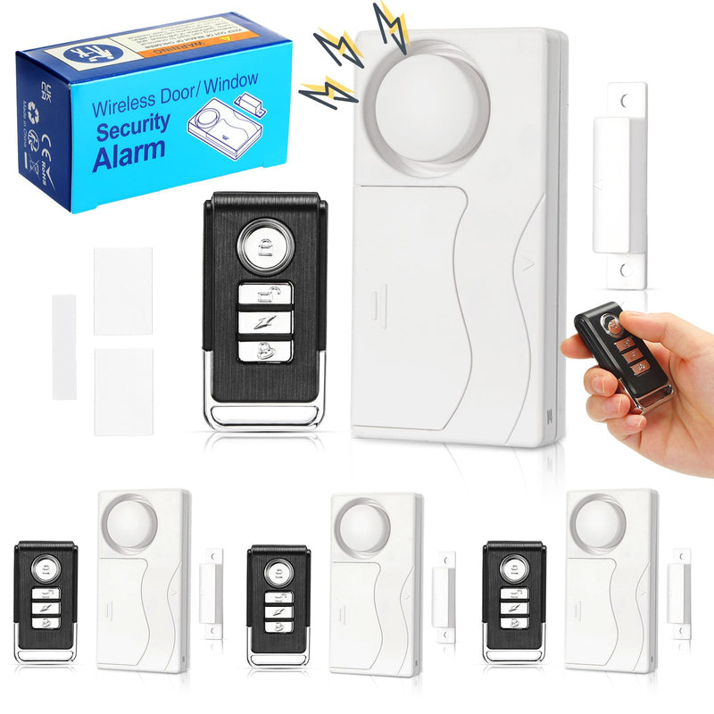 Wireless Door Alarm with Remote Door Window Alarm Sensors 105 Db Loud Door Open Door Security Alert Peel and Stick Pool Door Alert for Kids Alzheimers Safety Home, White