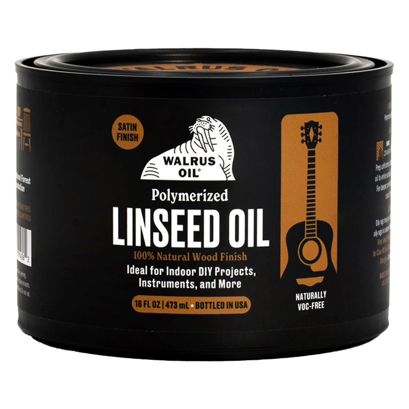 Walrus Oil - Polymerized Linseed Oil. 100% Natural, VOC-Free, Fast Curing Wood Sealer. Food-Contact Safe, 16oz Can